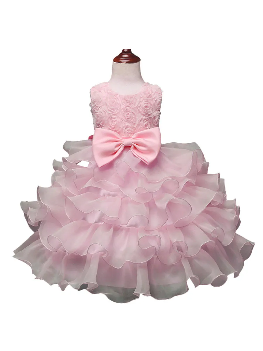Jewel Neck Sleeveless Ouganza Kids Social Party Dresses