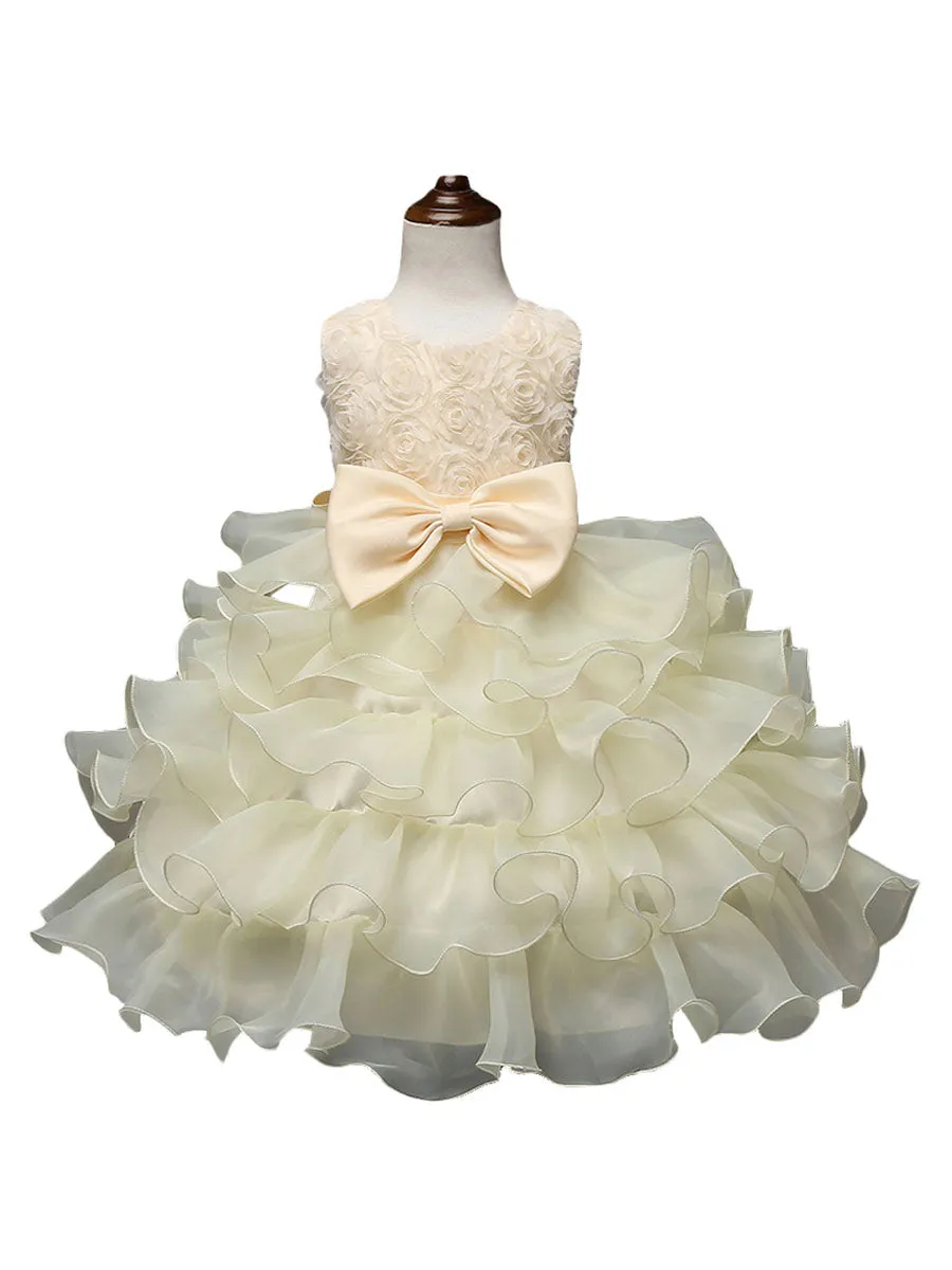 Jewel Neck Sleeveless Ouganza Kids Social Party Dresses