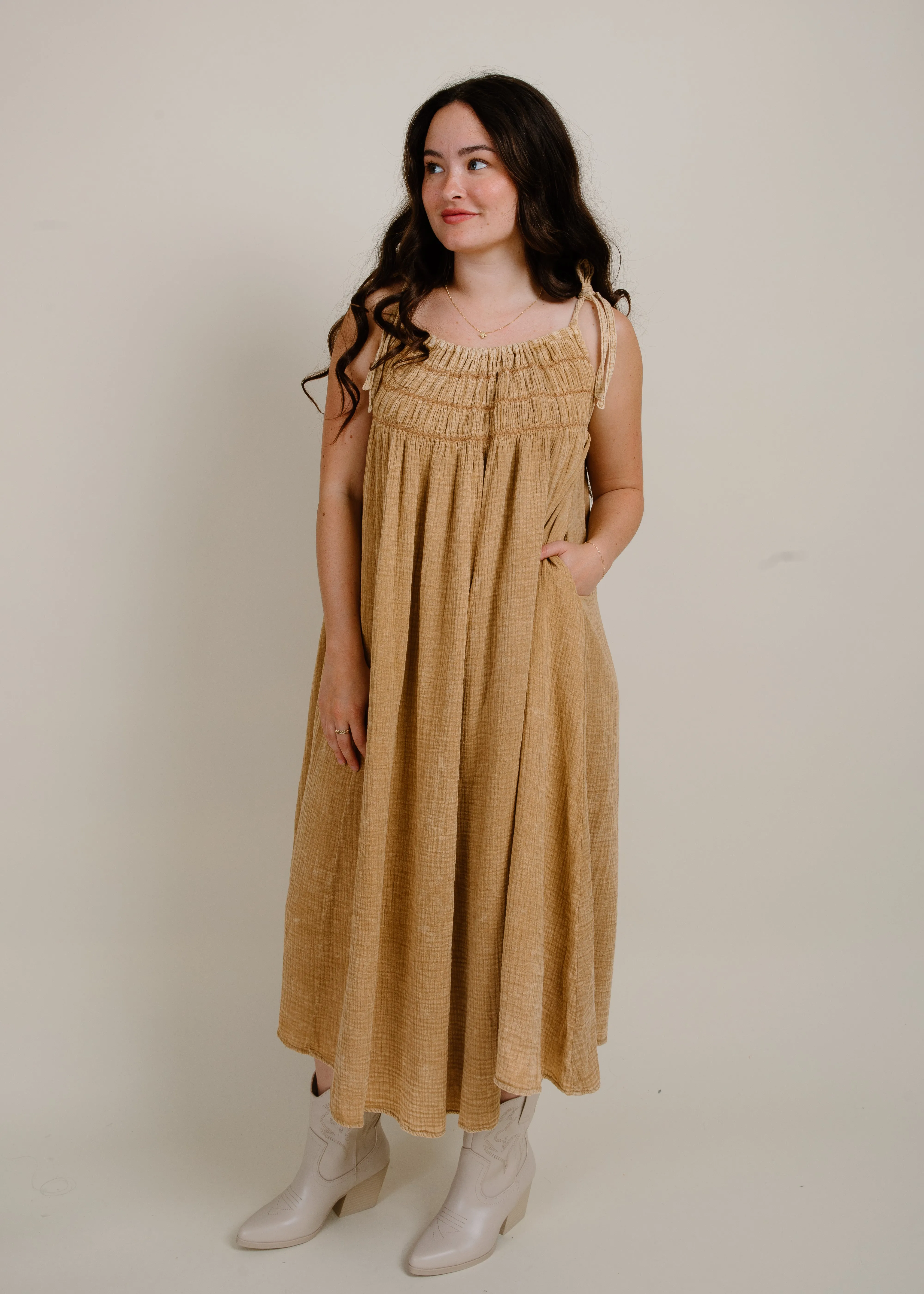 Jocelyn Midi Dress - Tan