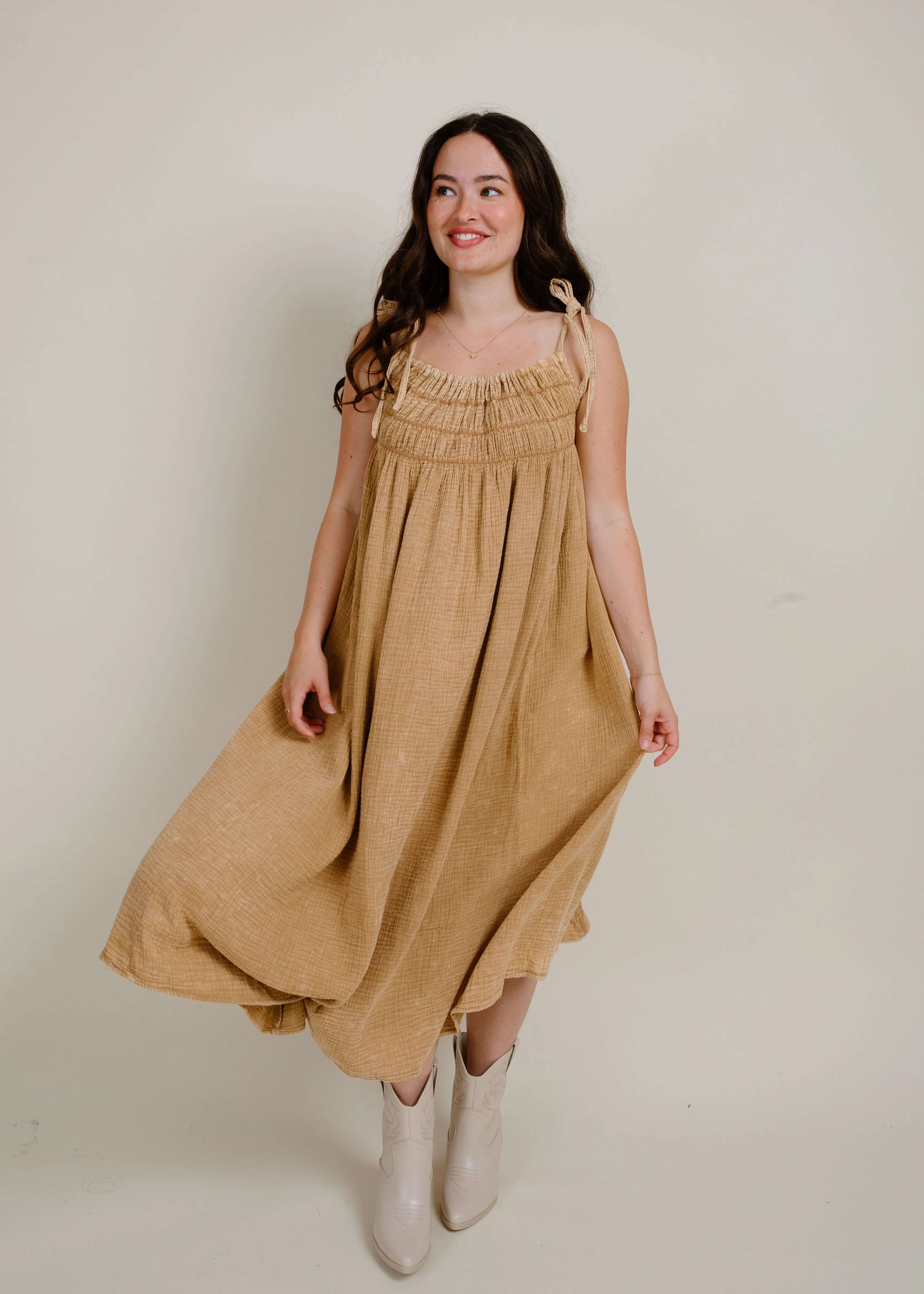 Jocelyn Midi Dress - Tan