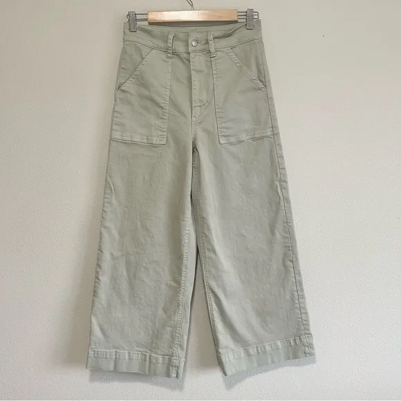 Joes Jeans High Sierra Wide Leg Pant Desert Sage 27 Cropped High Waist