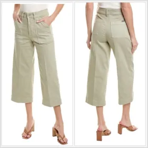 Joes Jeans High Sierra Wide Leg Pant Desert Sage 27 Cropped High Waist