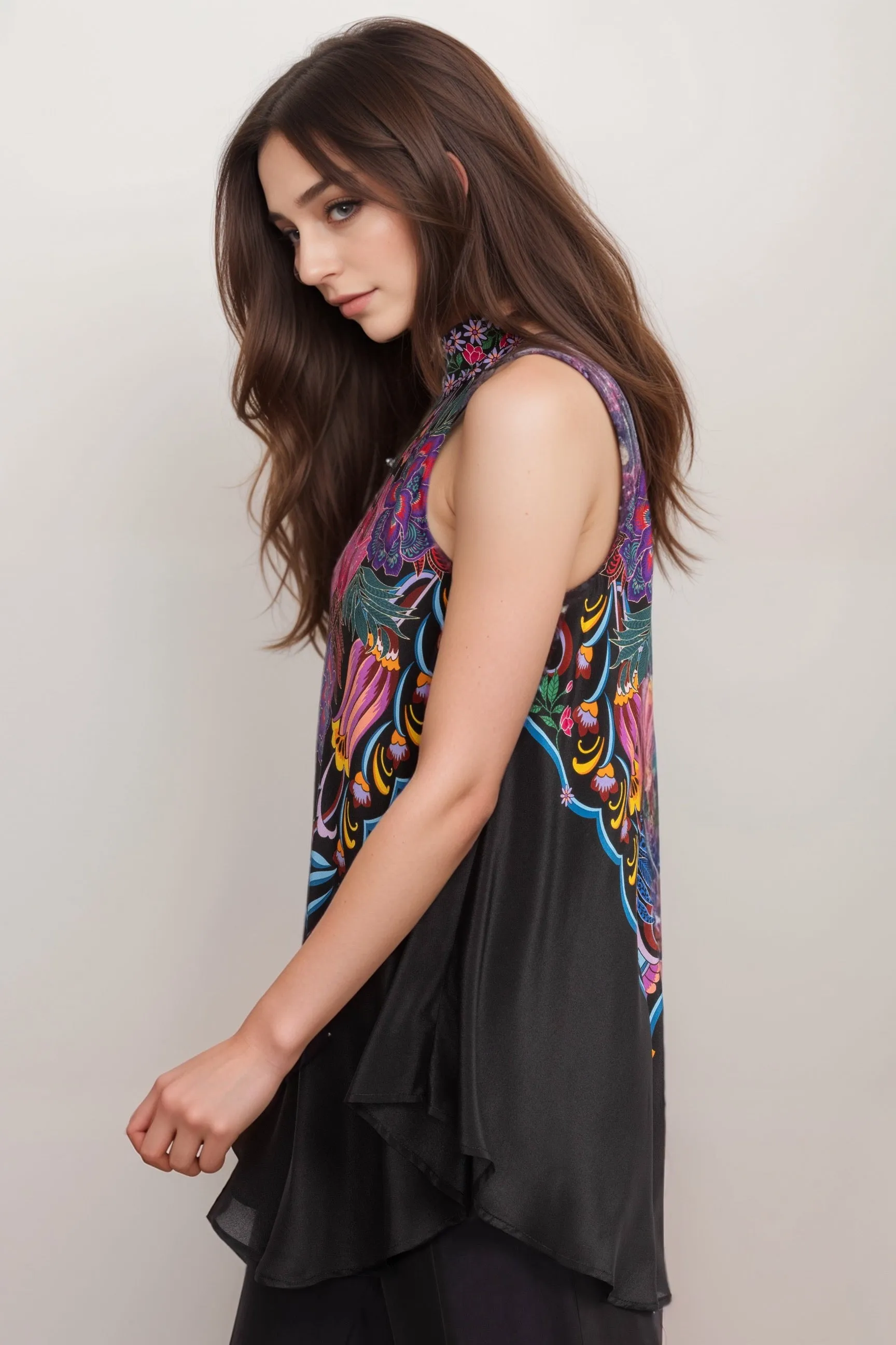 Johnny Was Jade Black Devi Halter Blouse L13024