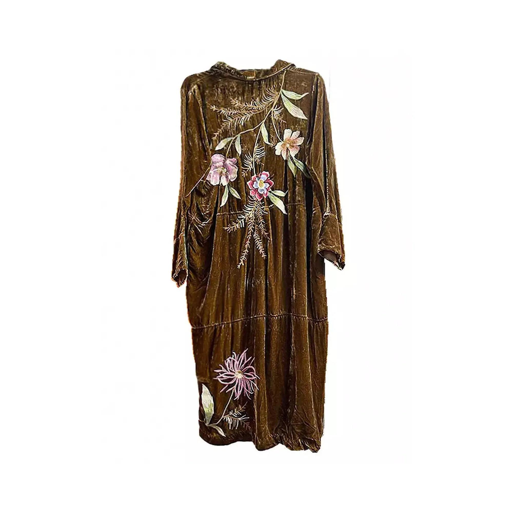 JOHNNY WAS MERIAH RELAXED TRAPUNTO TUNIC Long Sleeve Floral Black Top New