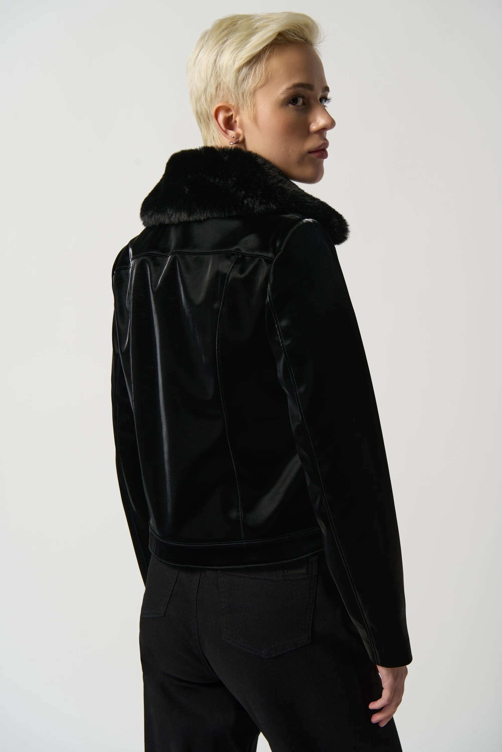 Joseph Ribkoff Faux-Leather Moto Jacket Jr233928