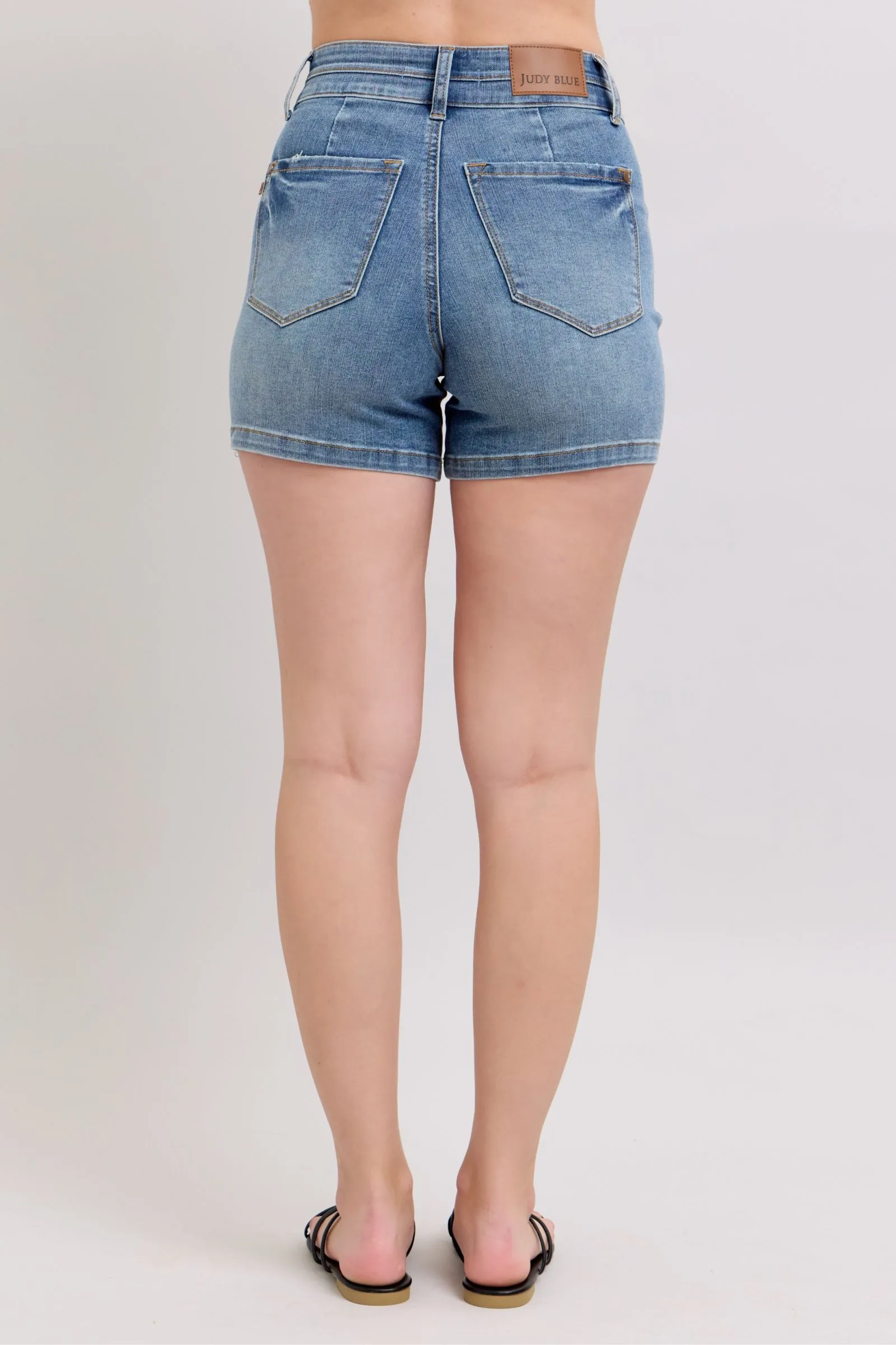 Judy Blue Full Size High Rise Tummy Control Denim Shorts Plus Size
