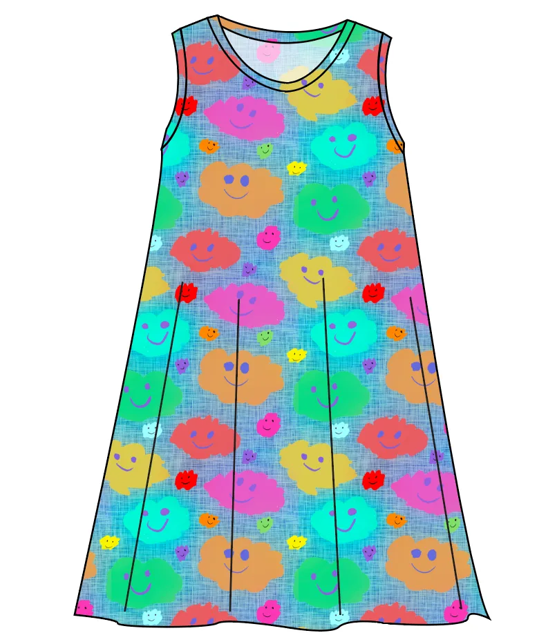 Juniper's Rainbow Clouds Ladies' Swing Dress