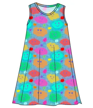 Juniper's Rainbow Clouds Ladies' Swing Dress