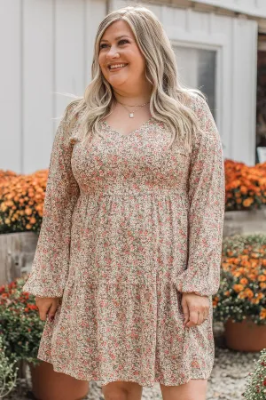 Just A Thought Floral Dress- Sage