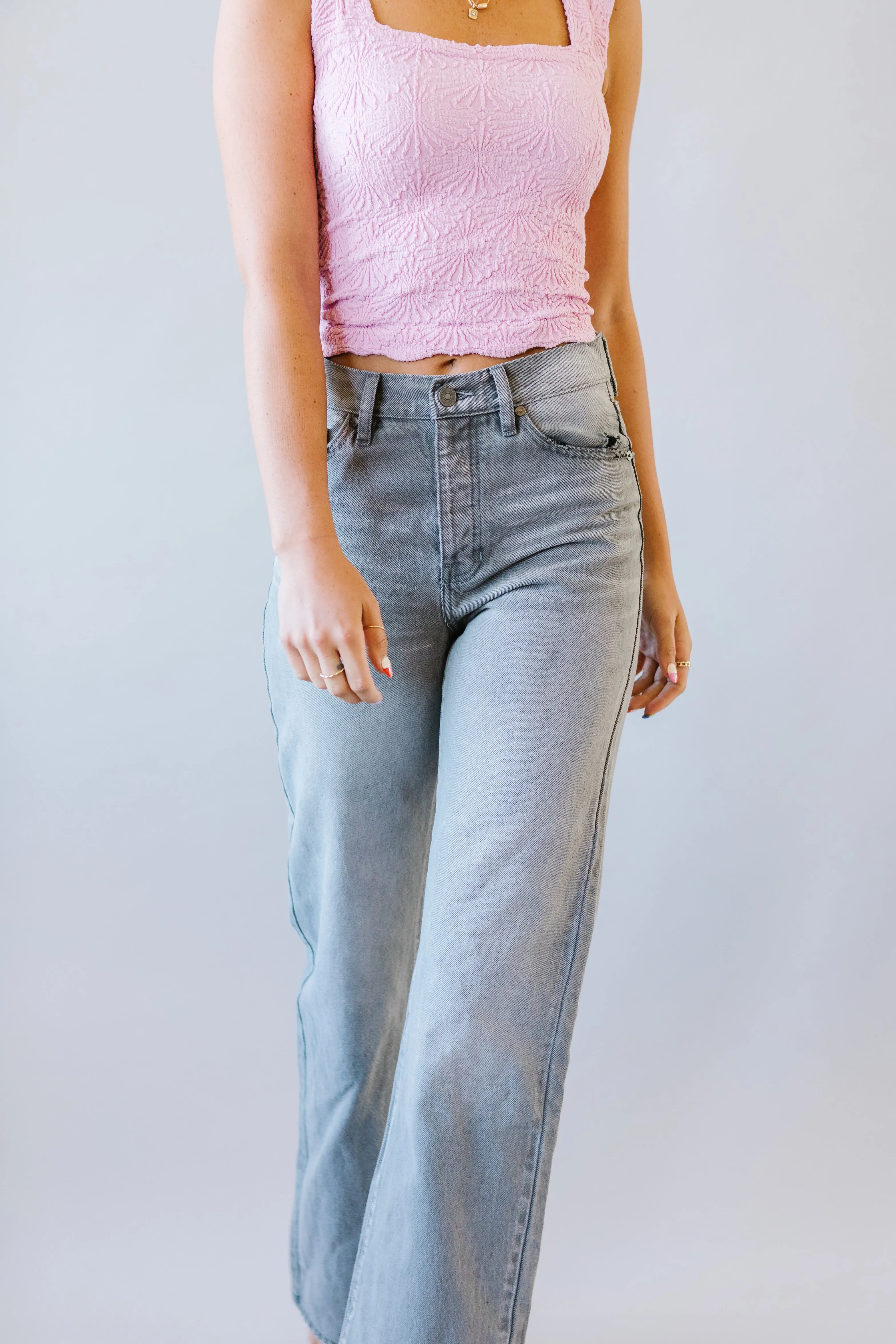 Just Friends Denim Flares by KanCan // Light Grey Wash