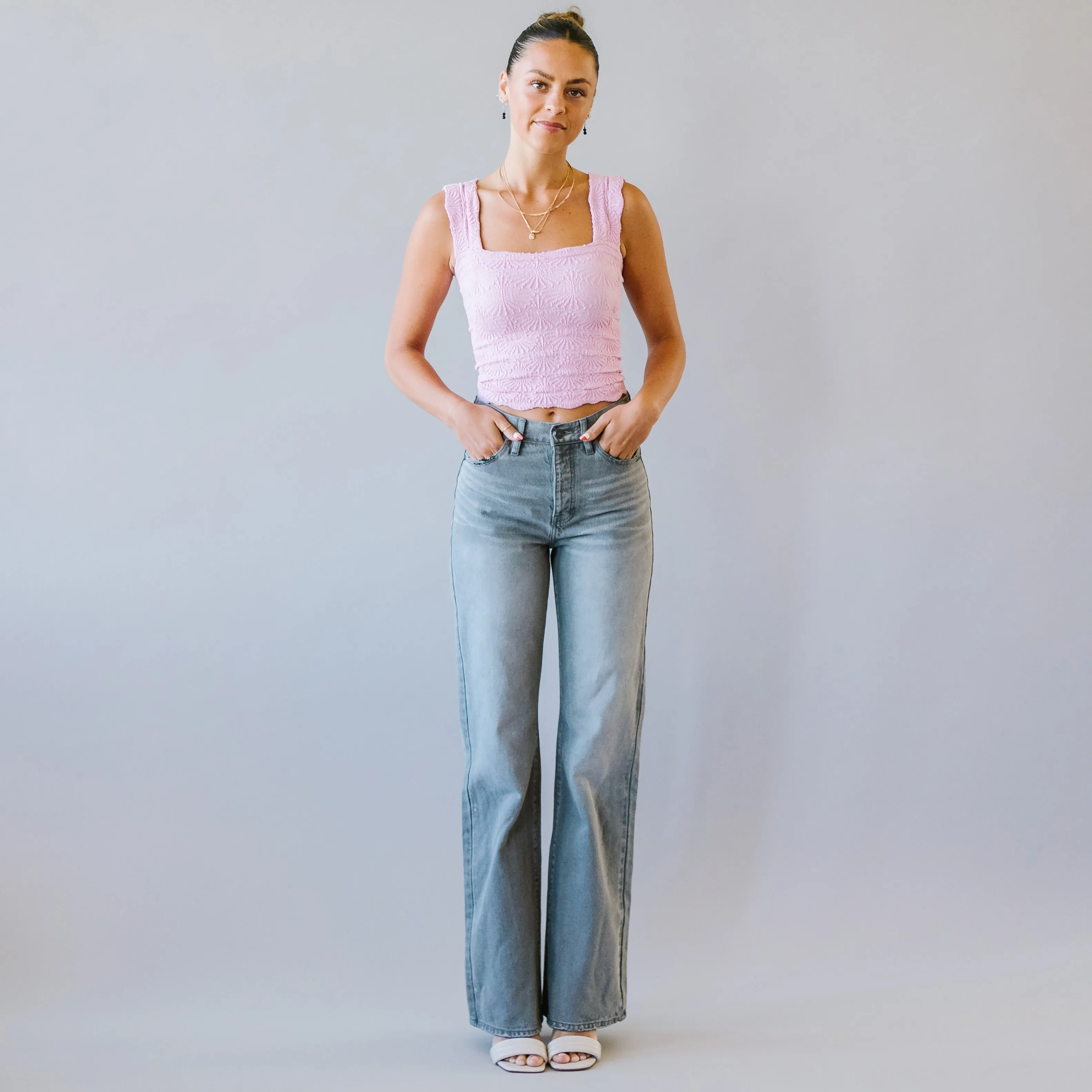 Just Friends Denim Flares by KanCan // Light Grey Wash