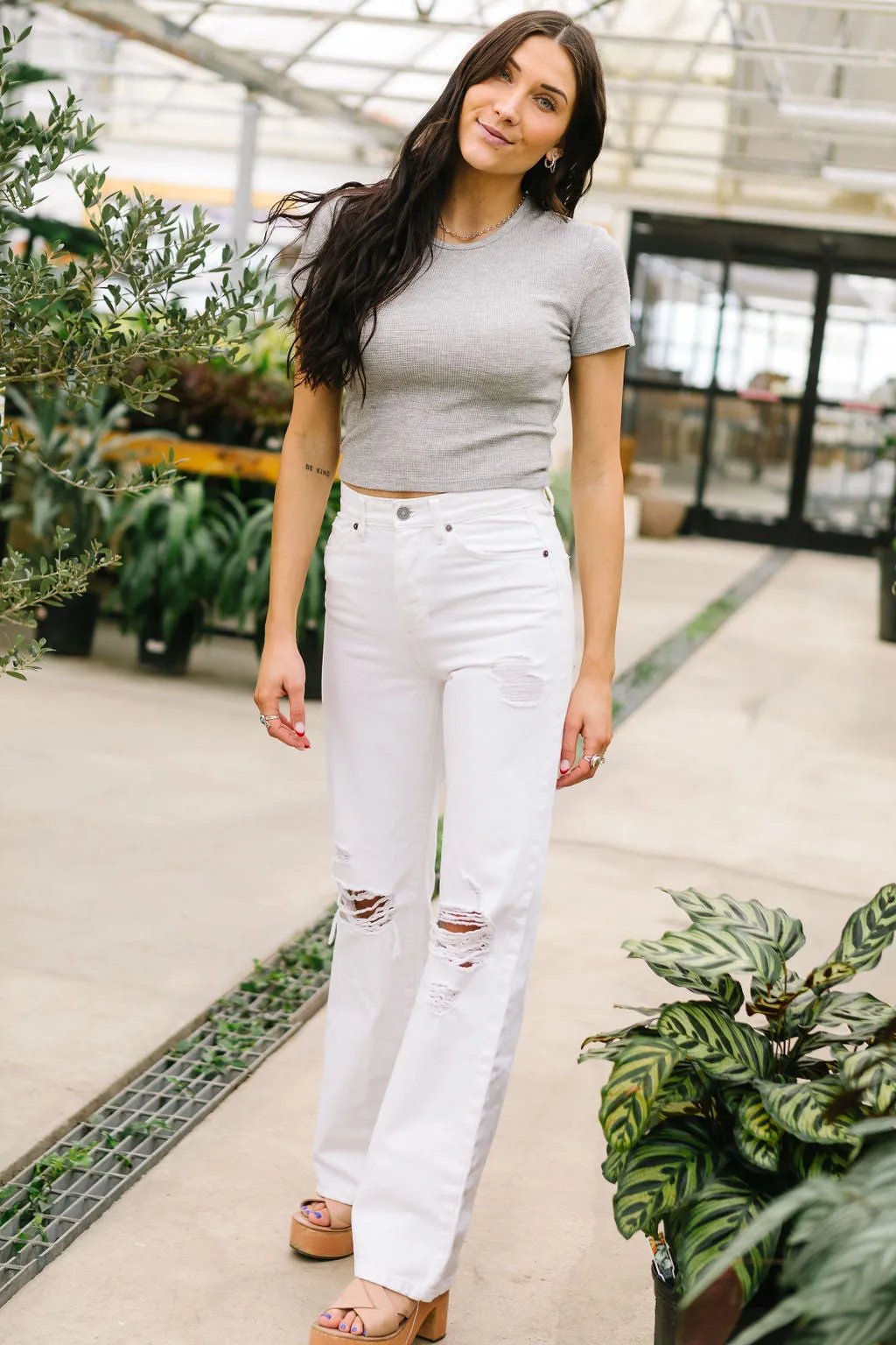 Just Friends Denim Flares by KanCan // White