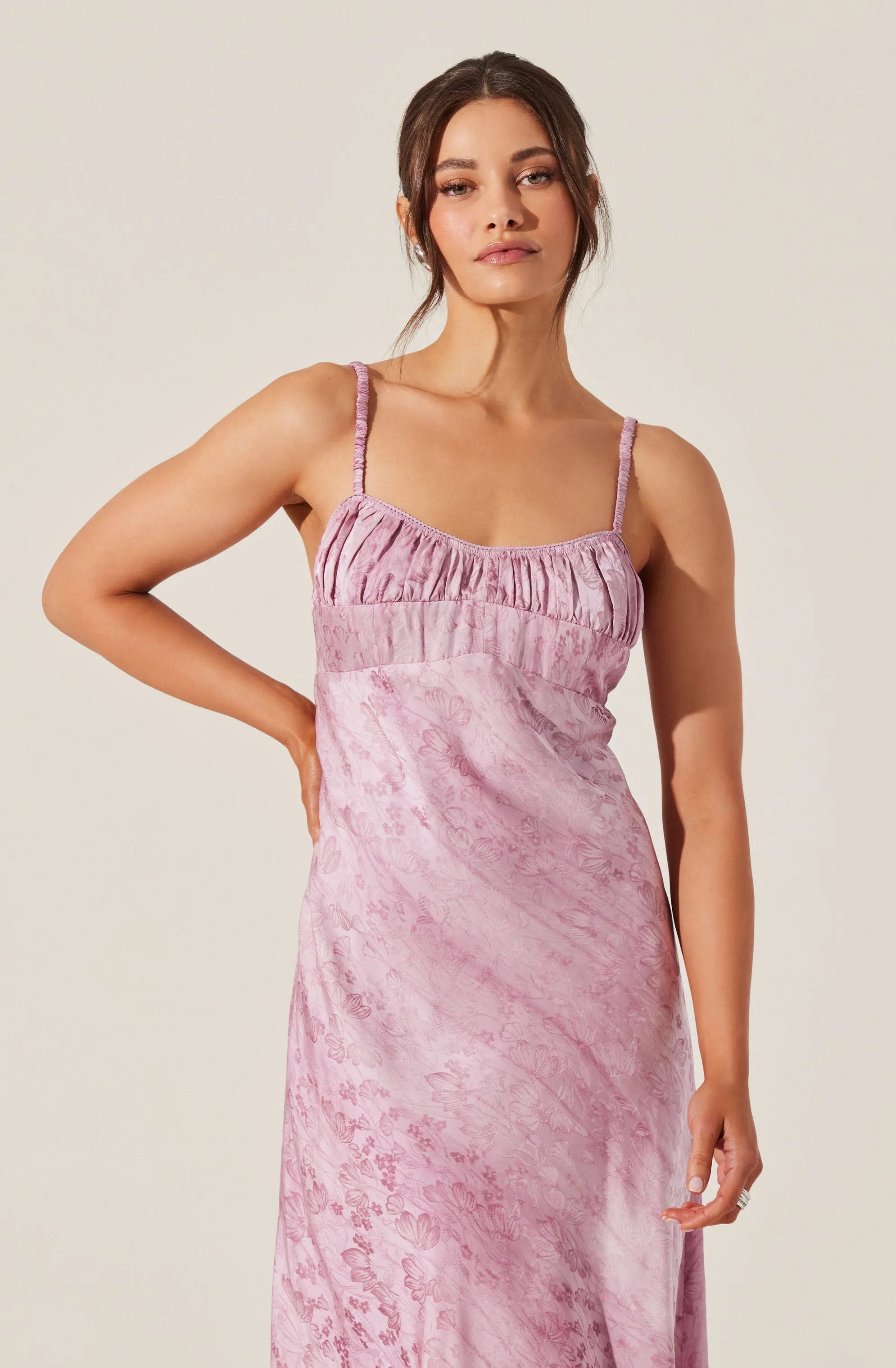 Kaiya Jacquard Satin Midi Dress