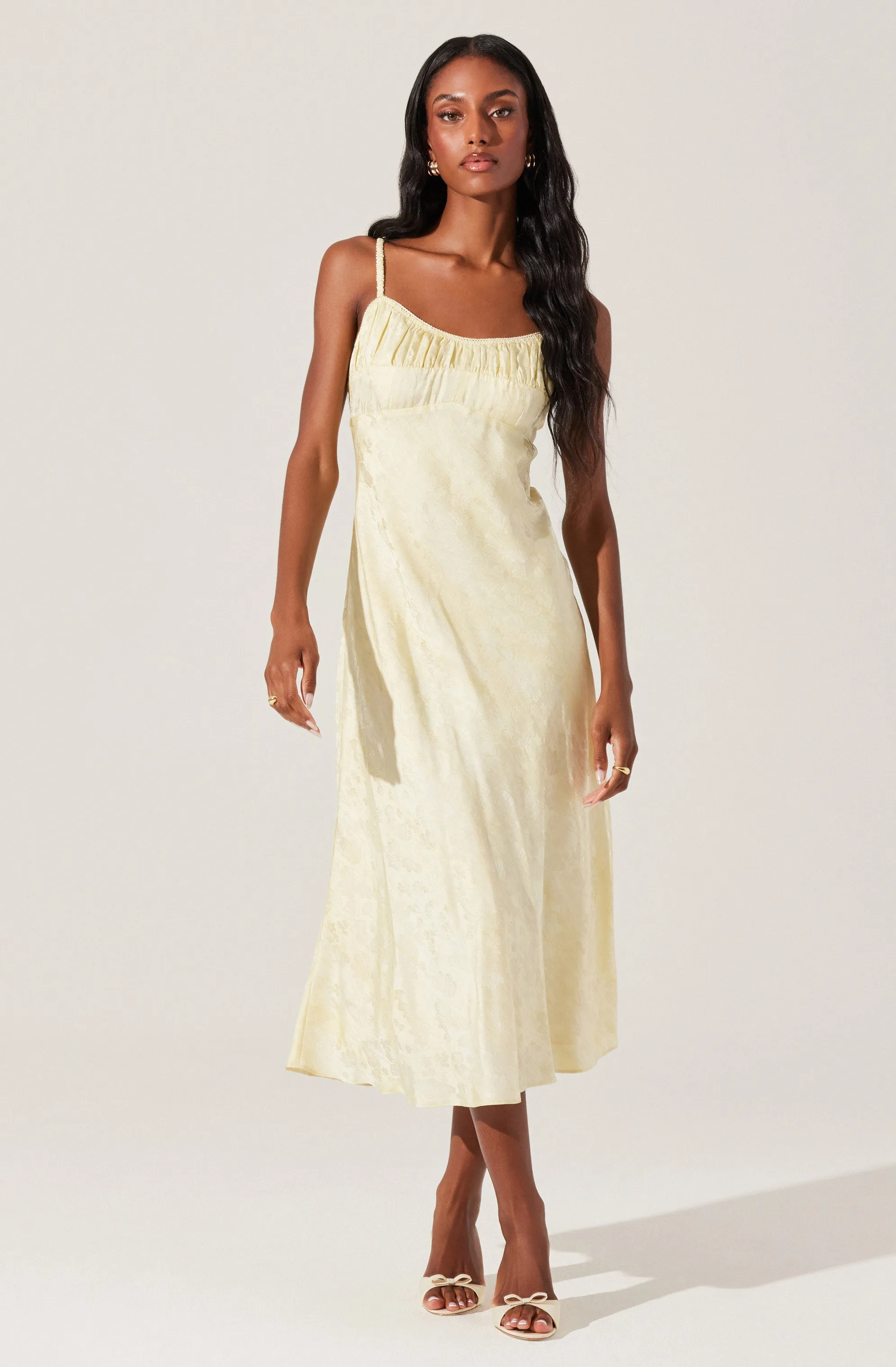 Kaiya Jacquard Satin Midi Dress