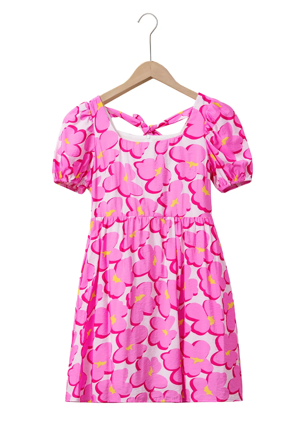 KaleaBoutique Floral Print Square Neck Empire Waist Flowy Dress