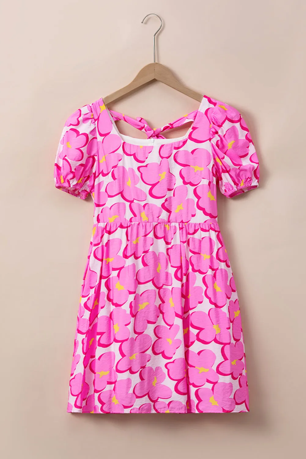 KaleaBoutique Floral Print Square Neck Empire Waist Flowy Dress