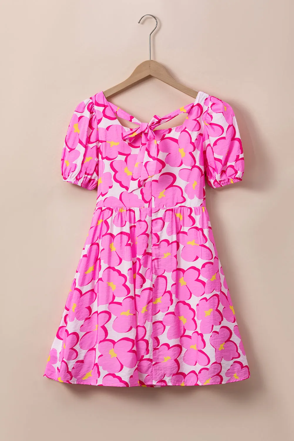KaleaBoutique Floral Print Square Neck Empire Waist Flowy Dress
