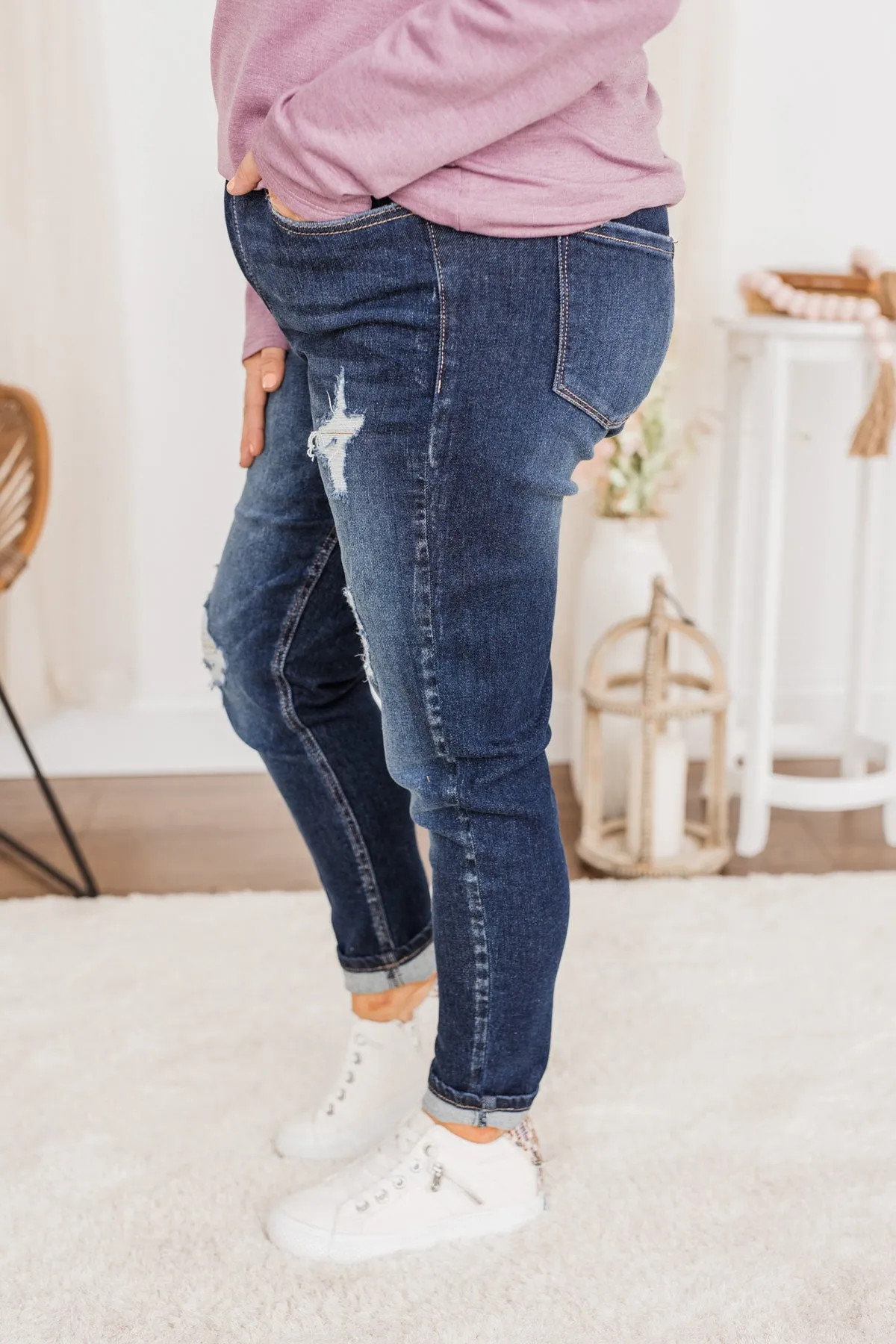 KanCan High-Rise Skinny Jeans- Dark Harriette Wash