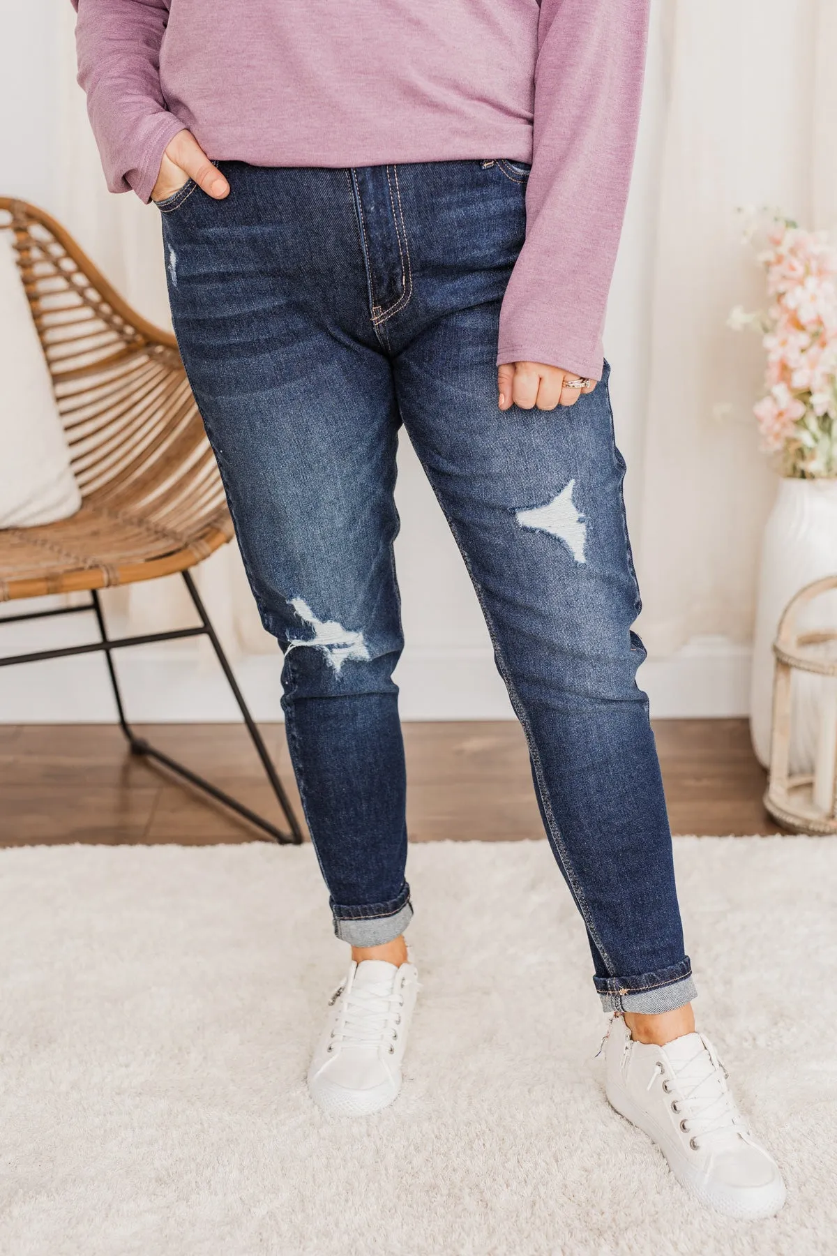 KanCan High-Rise Skinny Jeans- Dark Harriette Wash