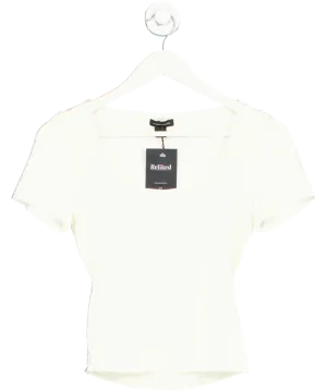 Karen Millen Cream Contour Jersey Shirt UK S