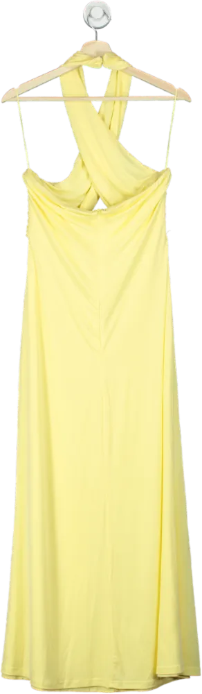 Karen Millen Yellow Cross-Back Midi Dress UK M