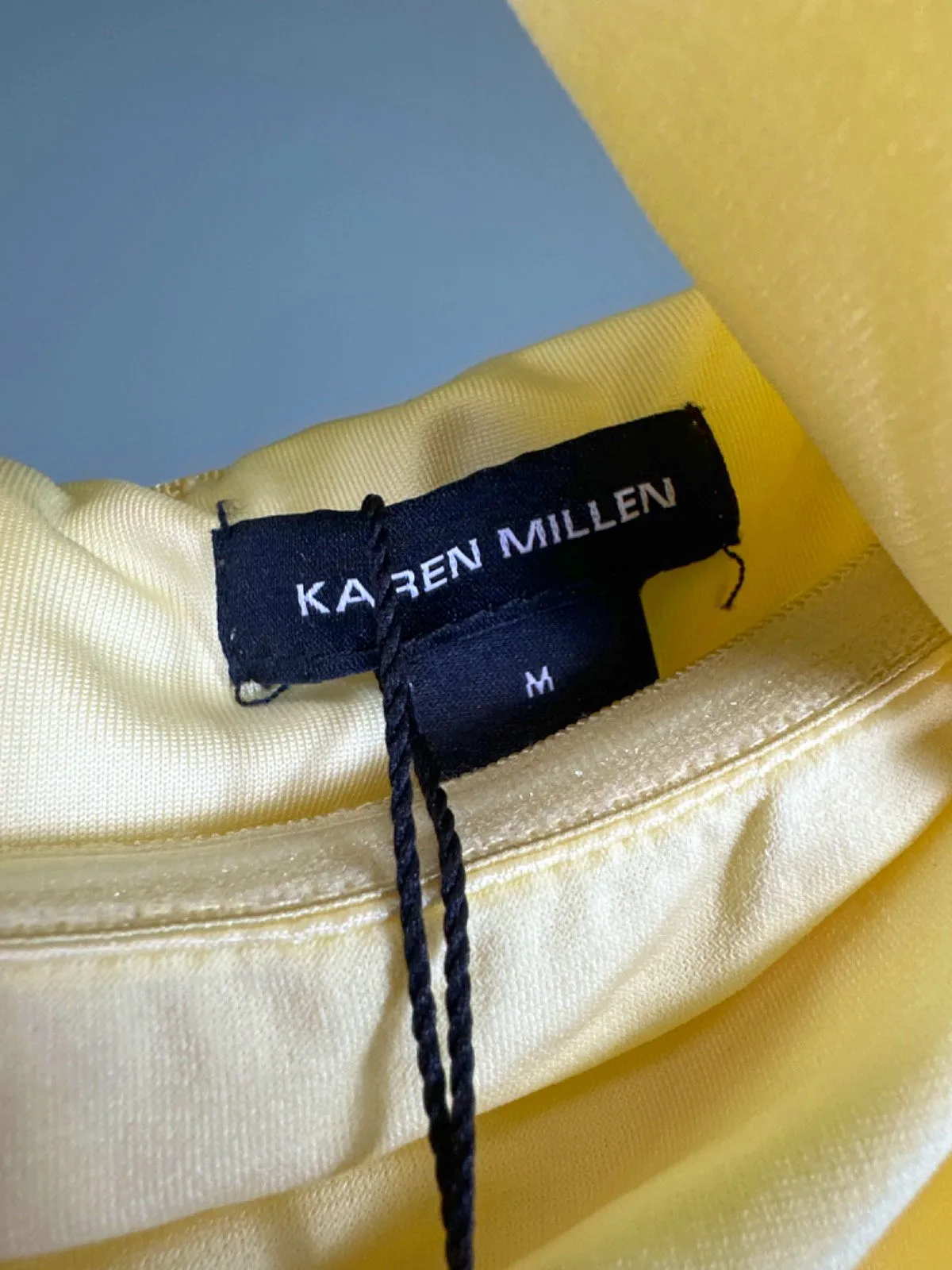 Karen Millen Yellow Cross-Back Midi Dress UK M