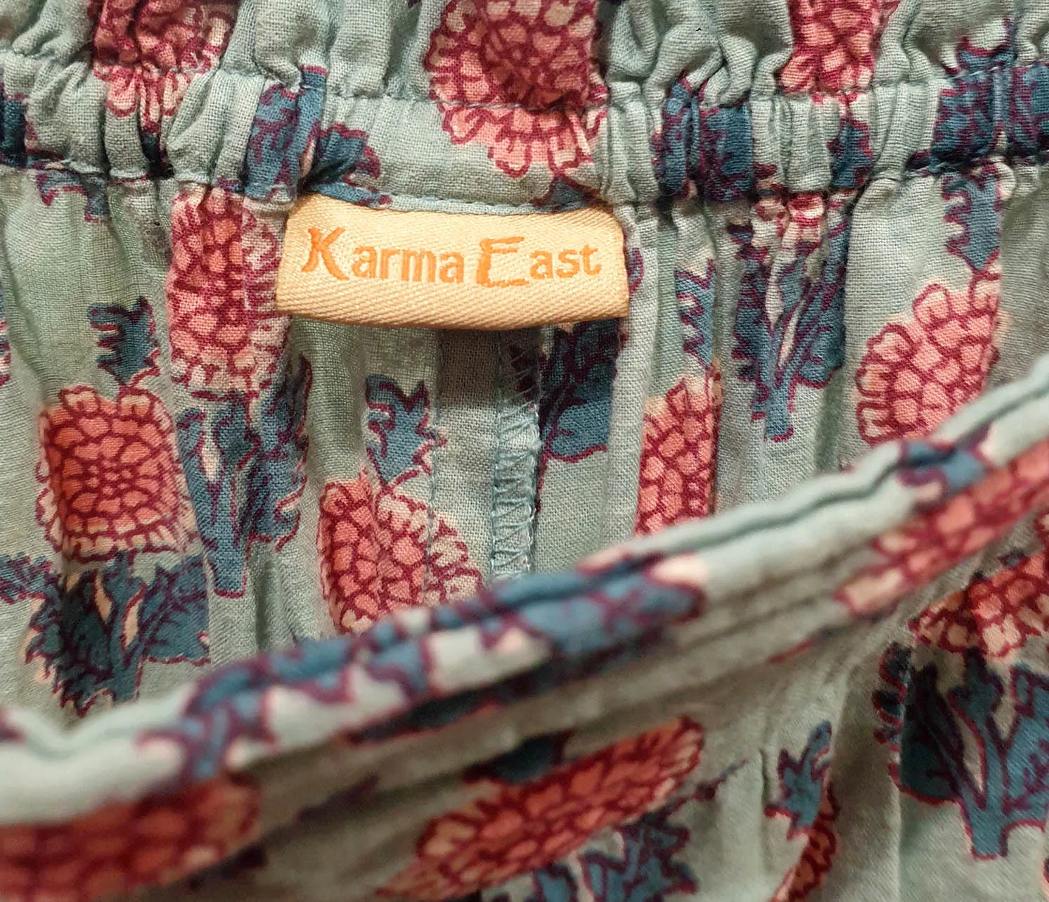Karma East blue print cotton pants size ML