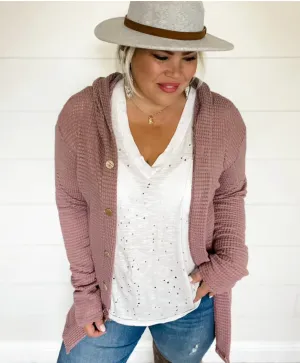 Karsen Boyfriend Cardigan in Mauve