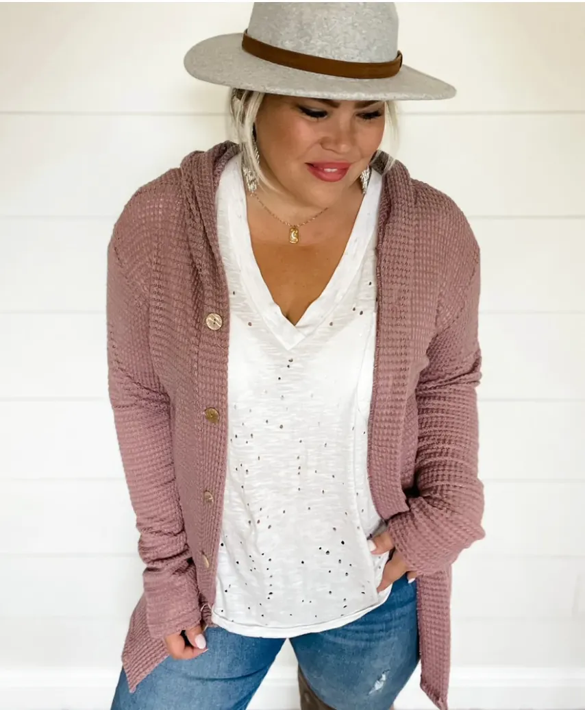 Karsen Boyfriend Cardigan in Mauve