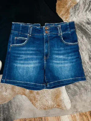 Katie Curvy High Rise Double Button Shorts