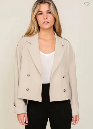 Khaki Cropped Trench
