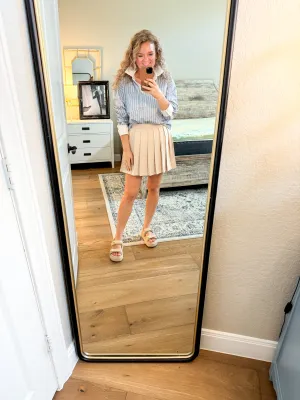 Khaki Pleated Skort
