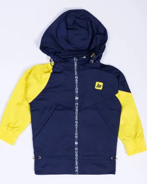 Kids MN Retro Tracksuit Jacket - Navy / Yellow