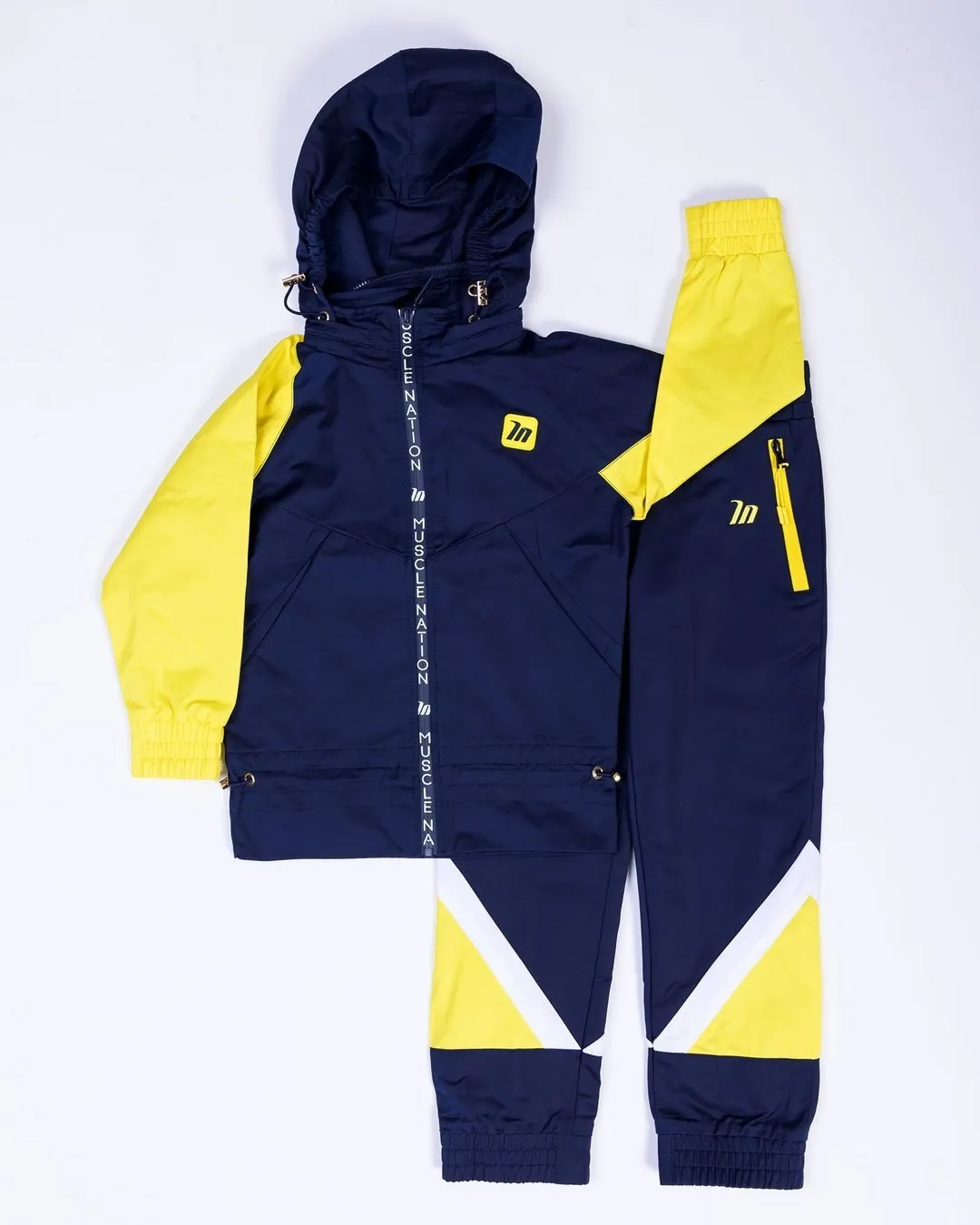 Kids MN Retro Tracksuit Jacket - Navy / Yellow