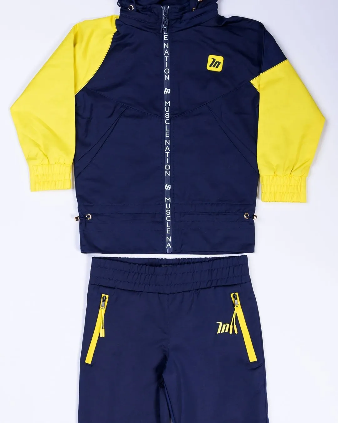 Kids MN Retro Tracksuit Jacket - Navy / Yellow