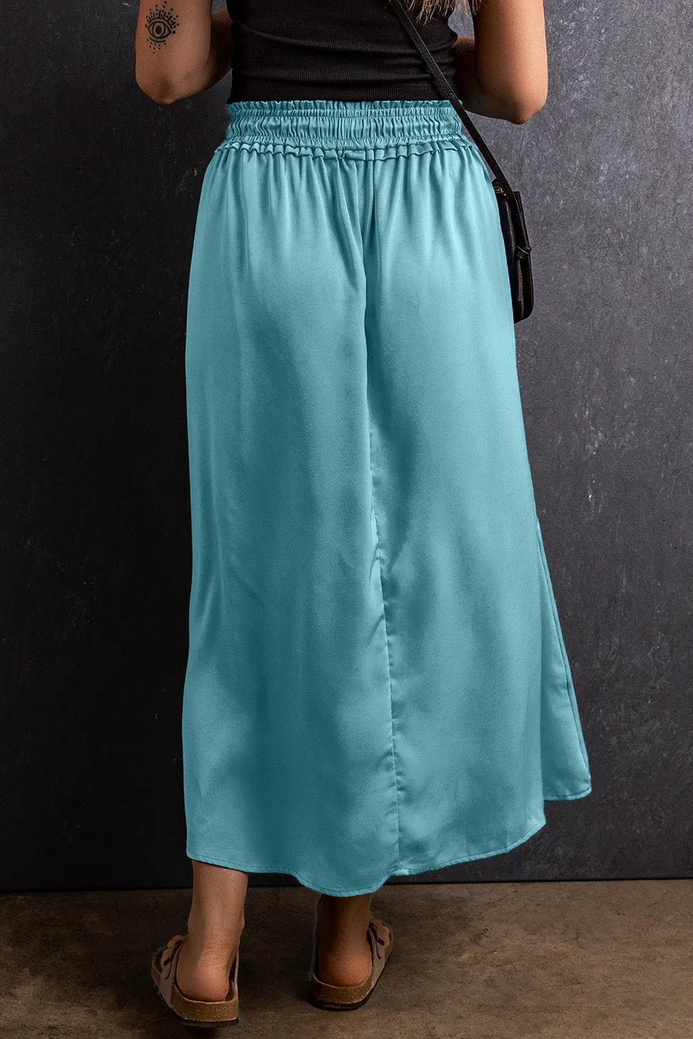 Kim Slit Drawstring Elastic Waist Skirt