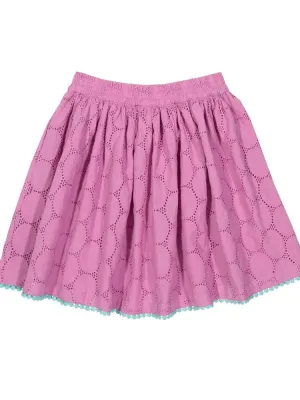 KITE Organic - Violet Pink Girls Broderie Anglaise Girls Skirt - 2 to 4 Years