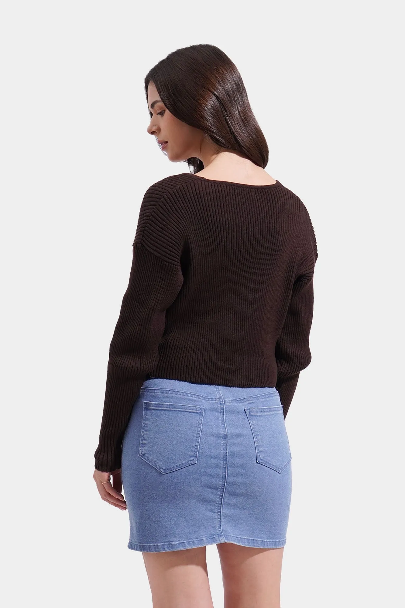 Knitted Cardigan With Buckle
