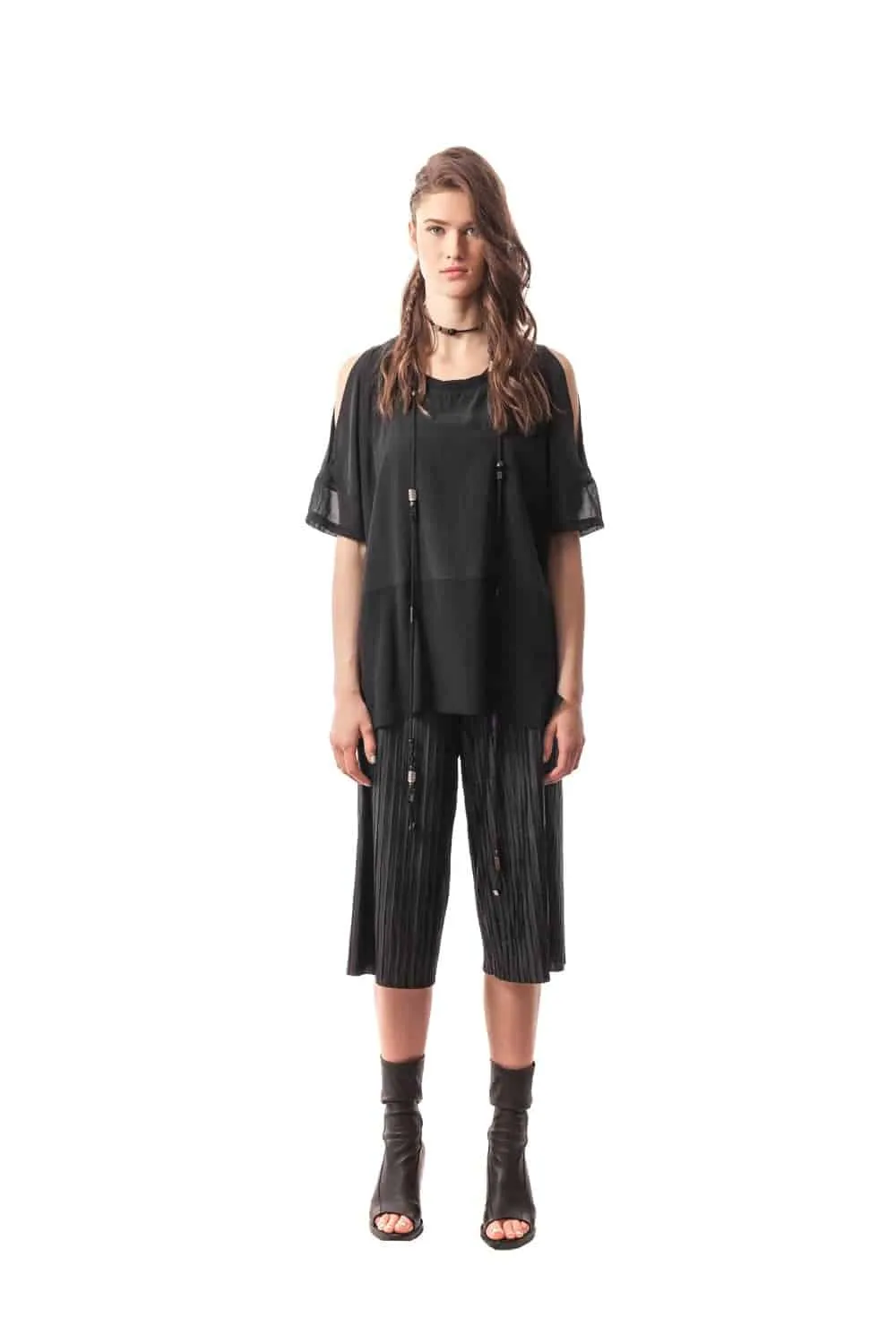 La Brezza Silk Top w/Peek-a-Boo Shoulder