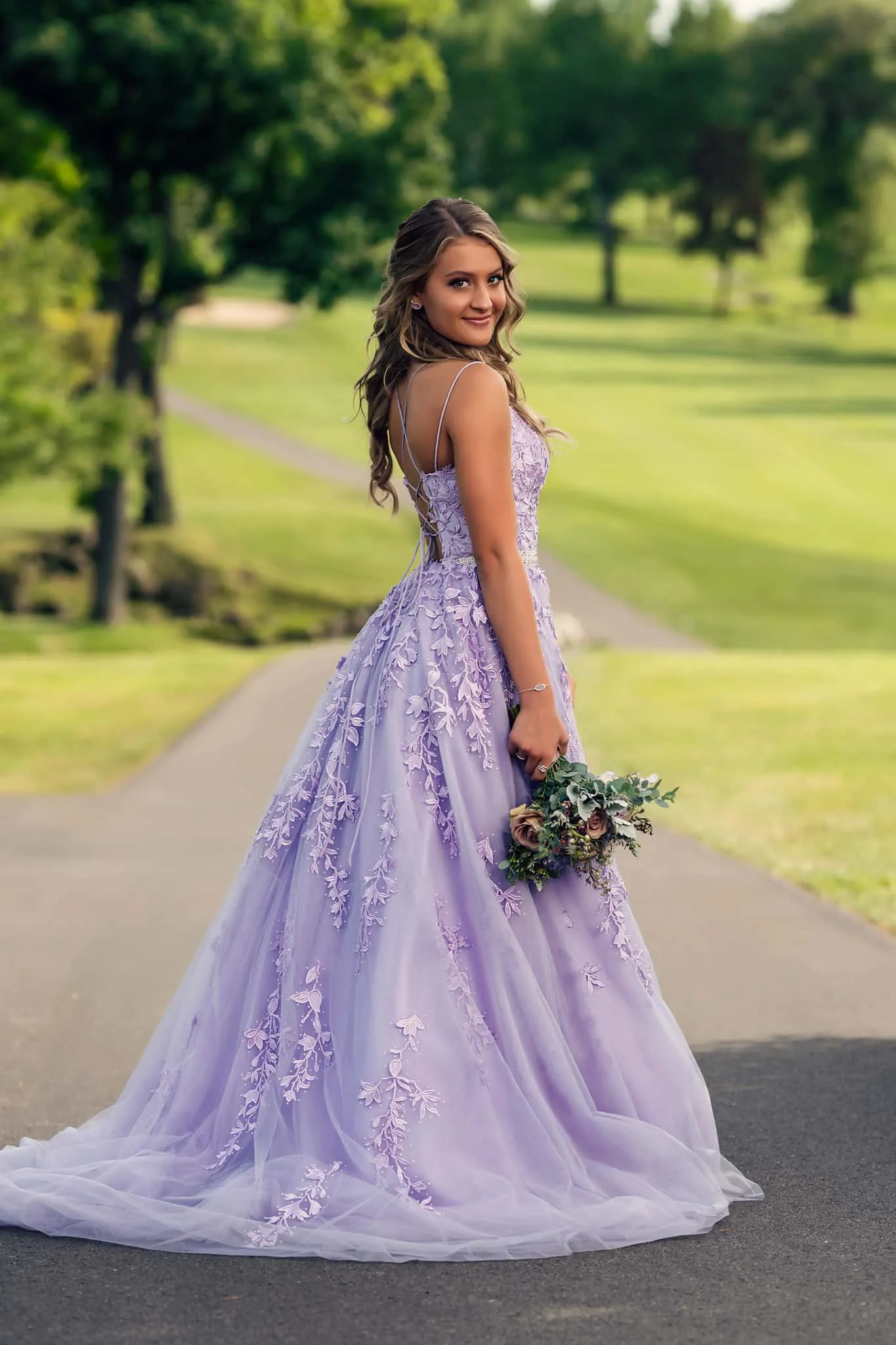 Lace 2024 Violet Purple Prom Dresses Spaghetti Straps Long Party Dresses