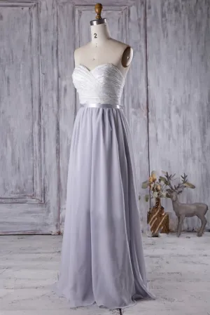 Lace Strapless Sweetheart Wedding Guest Gown for Bridesmaid