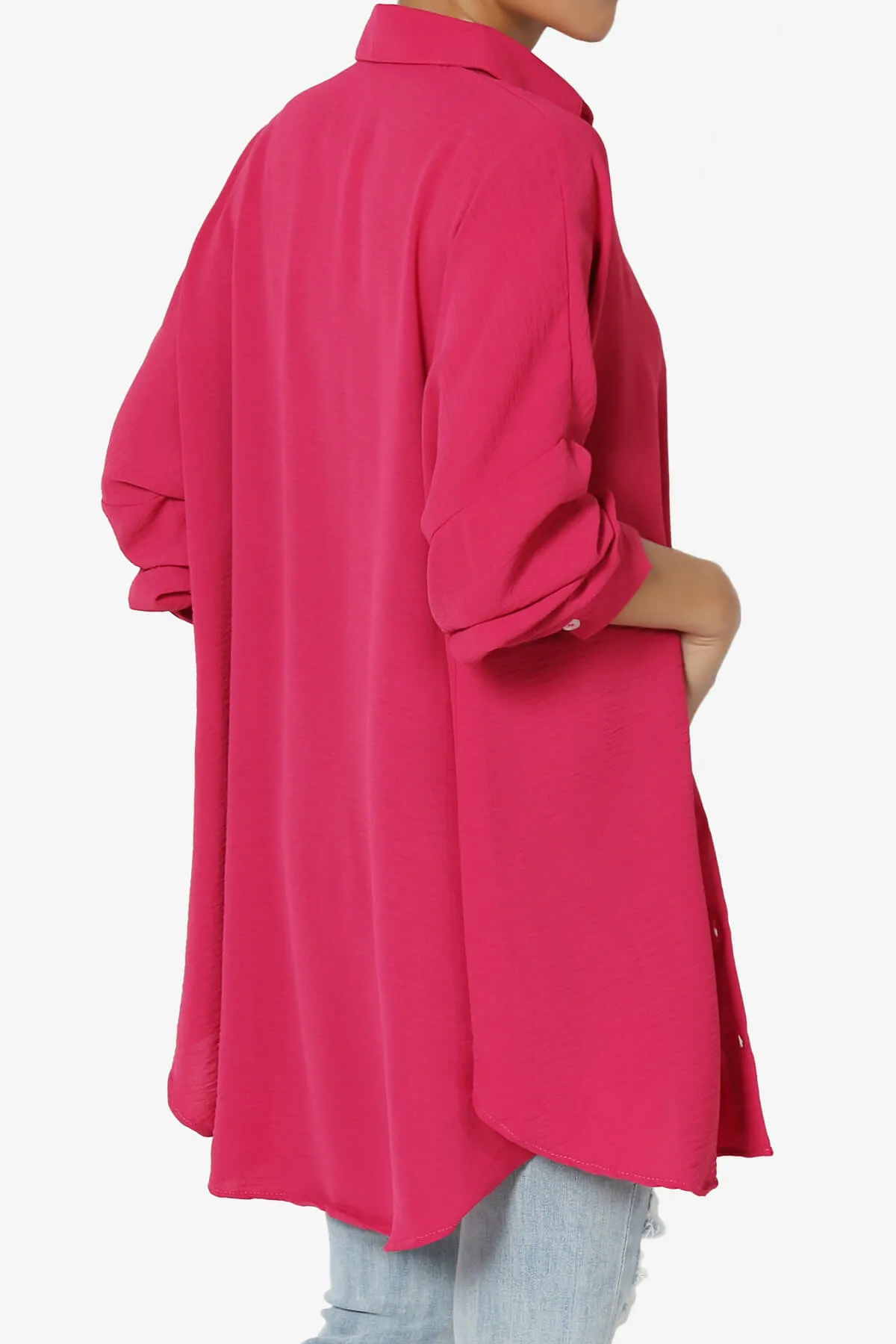 Landy Flowy Oversized Button Down Shirt