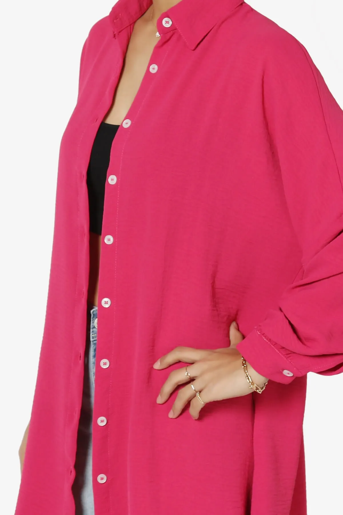 Landy Flowy Oversized Button Down Shirt
