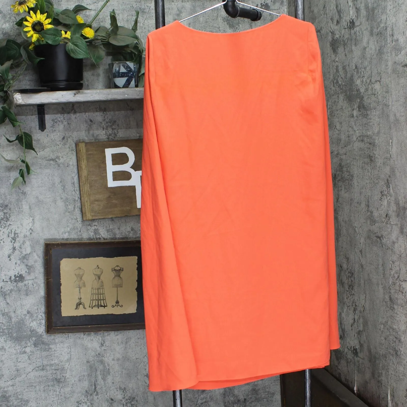 Lauren Ralph Lauren Sleeveless Lined Sheath Dress with Cape Coral Orange 4
