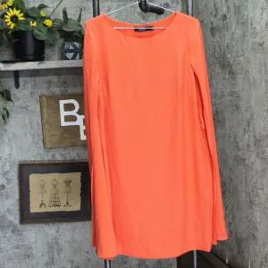 Lauren Ralph Lauren Sleeveless Lined Sheath Dress with Cape Coral Orange 4