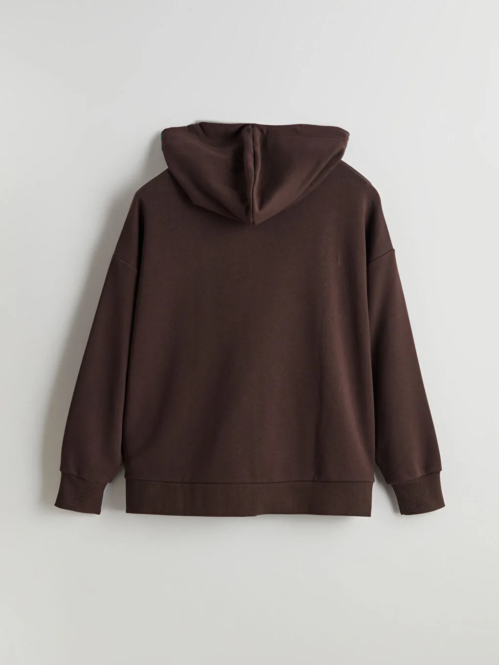 LCW Vision Brown Hooded Oversize Women Zippered Sweatshirt