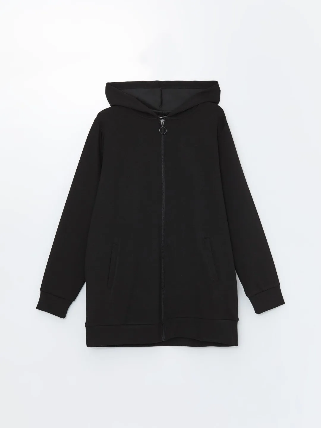 LCWAIKIKI Basic

New Black Hooded Plain Oversize Women's Zipper Sweatshirt