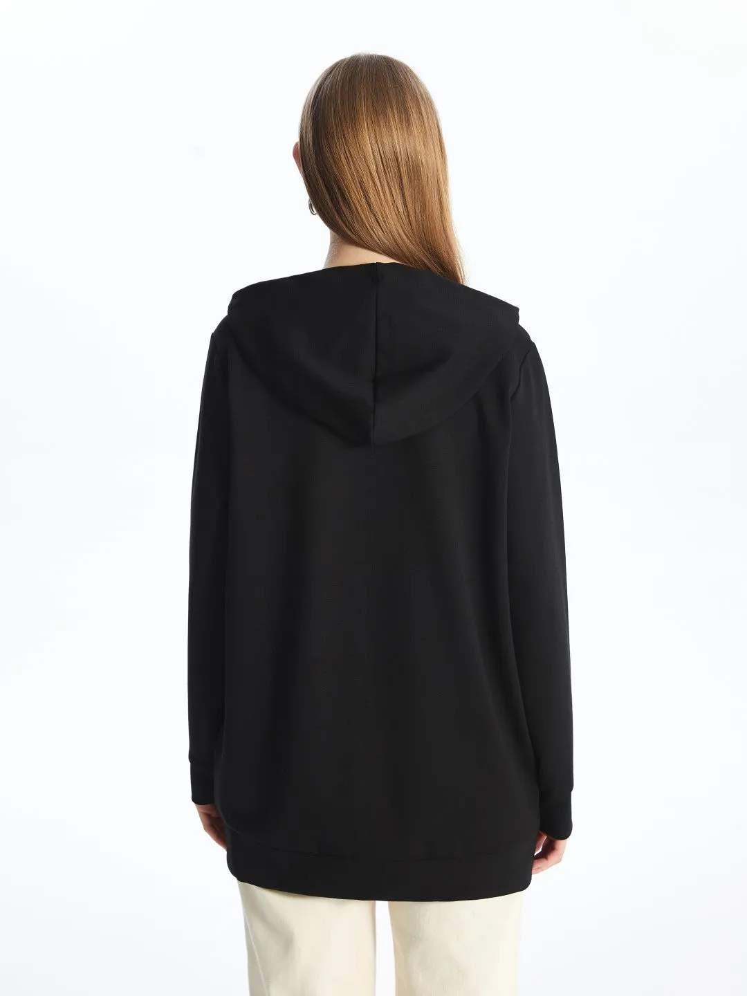 LCWAIKIKI Basic

New Black Hooded Plain Oversize Women's Zipper Sweatshirt