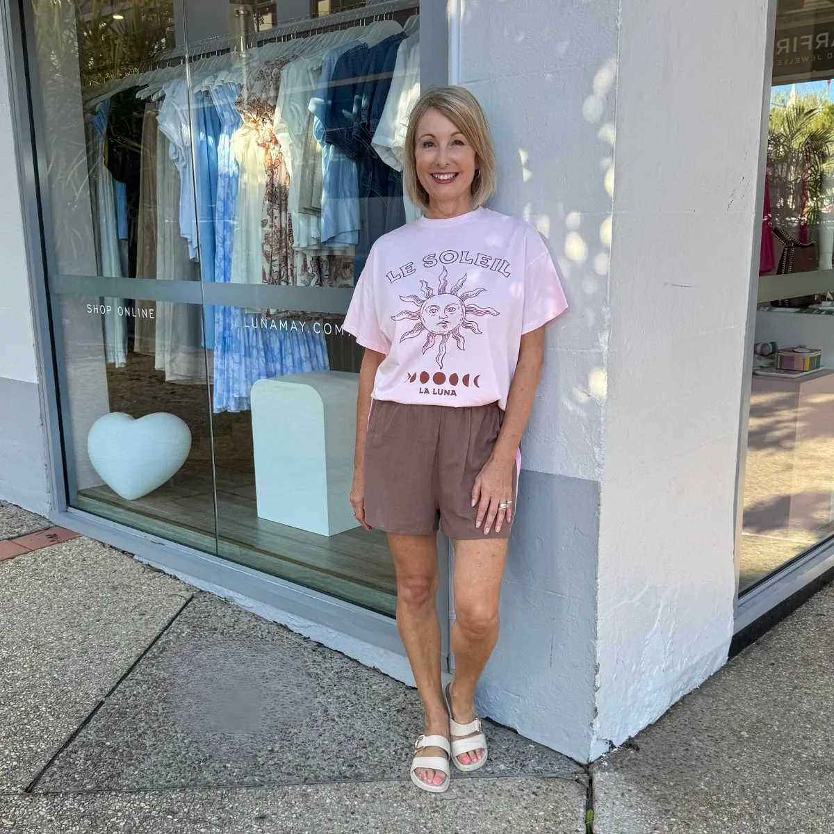 Le Soleil Short Set (Pink/Brown)