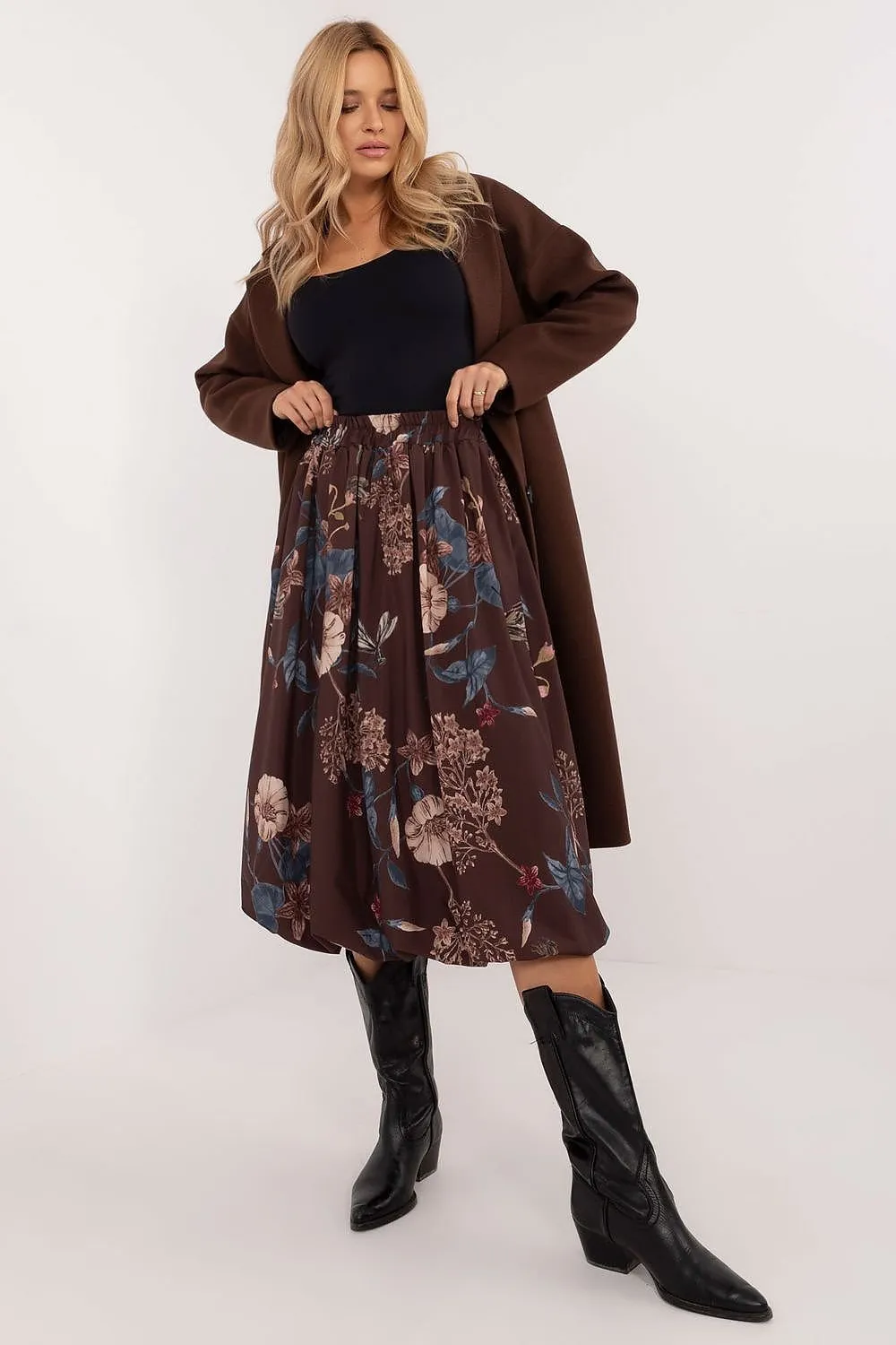 Leopard print bauble midi skirt